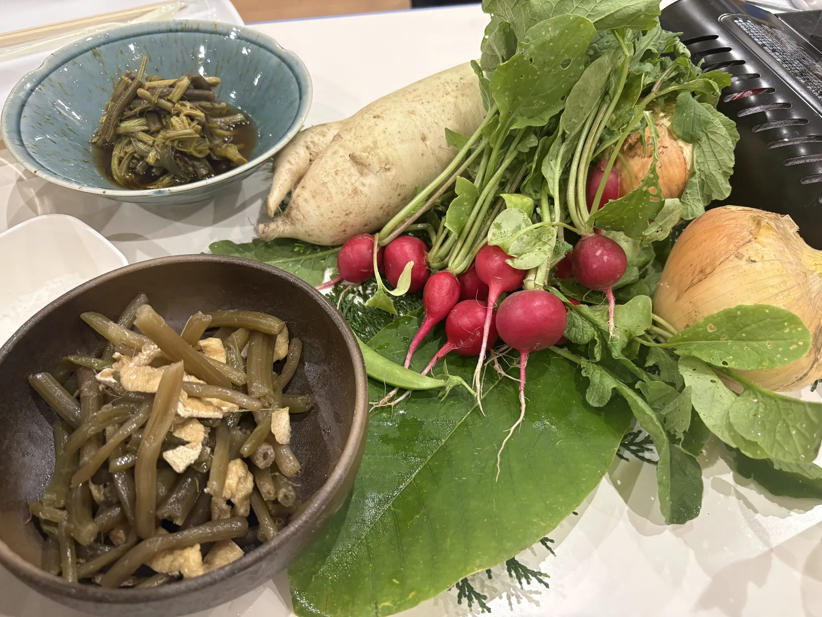 採れたての野菜と田舎料理