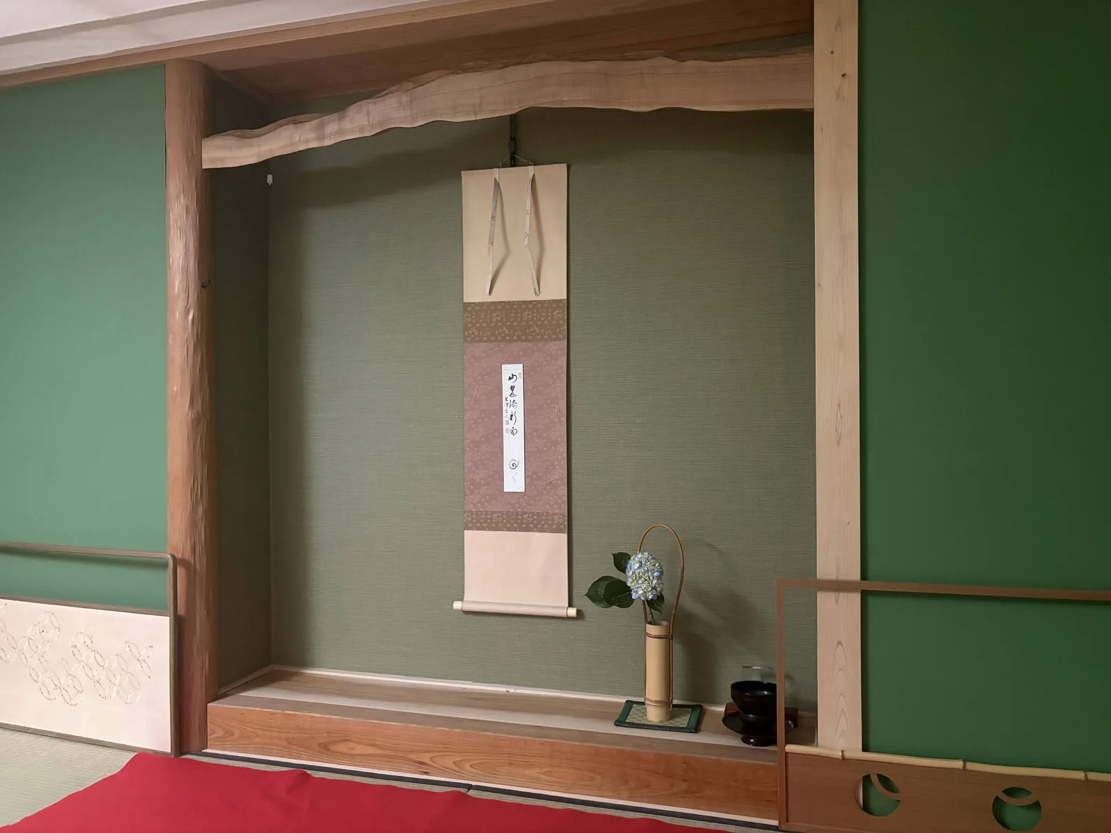 洗心庵の茶室の床の間としつらえ